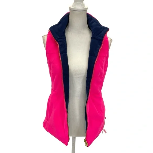 NWT Lilly Pulitzer Brooklee Reversible Vest Small Pink/Navy - Picture 8 of 16